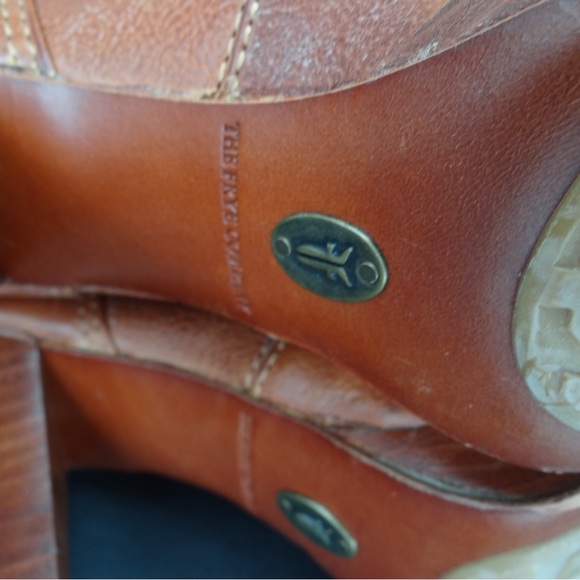 Frye Women's Size 6M Harlow Multi Strap Stiletto Boots Cognac All Leather - Picture 9 of 10